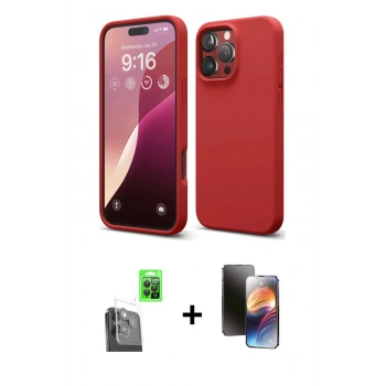 MARSİLYAN™- iPhone 16 Pro Kılıf Kozmos Yansıma Özel Seri - Siyah 3D Antistatik Mat Seramik Nano Ekran Koruyucu + Raze Metal Kamera Lens - SH