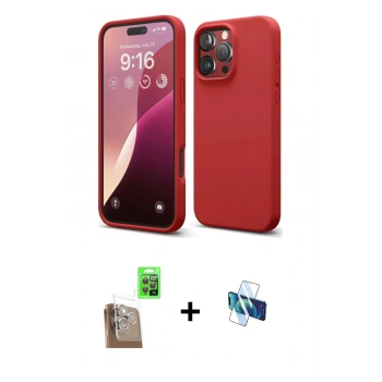MARSİLYAN™- iPhone 16 Pro Kılıf Kozmos Yansıma Özel Seri - Siyah 3D Antistatik Seramik Nano Ekran Koruyucu + Raze Metal Kamera Lens - CLTM