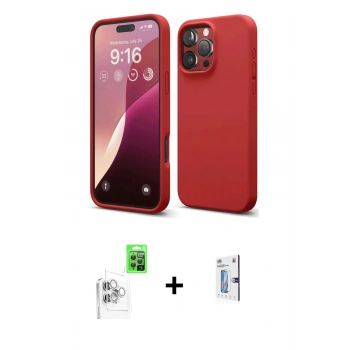 MARSİLYAN™- iPhone 16 Pro Kılıf Kozmos Yansıma Özel Seri - Siyah Bilvis 0.18mm Plus Cam Ekran Koruyucu + Raze Metal Kamera Lens - BZ