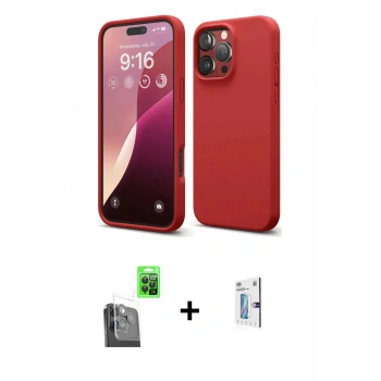 MARSİLYAN™- iPhone 16 Pro Kılıf Kozmos Yansıma Özel Seri - Siyah Bilvis 0.18mm Plus Cam Ekran Koruyucu + Raze Metal Kamera Lens - SH