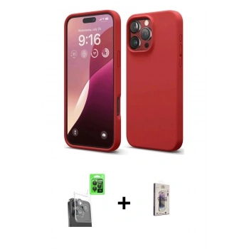 MARSİLYAN™- iPhone 16 Pro Kılıf Kozmos Yansıma Özel Seri - Siyah Bilvis 3D Cam Ekran Koruyucu + Raze Metal Kamera Lens - SH