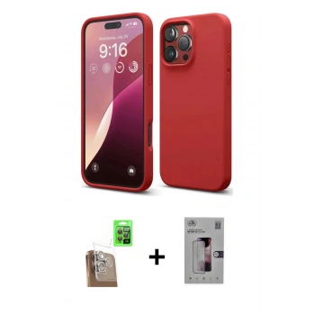 MARSİLYAN™- iPhone 16 Pro Kılıf Kozmos Yansıma Özel Seri - Siyah Bilvis 3D Mat Cam Ekran Koruyucu + Raze Metal Kamera Lens - CLTM