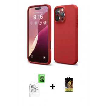 MARSİLYAN™- iPhone 16 Pro Kılıf Kozmos Yansıma Özel Seri - Siyah Buffer Cam Ekran Koruyucu + Raze Metal Kamera Lens - BZ