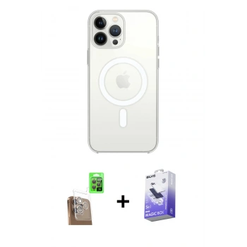 MARSİLYAN™- iPhone 16 Pro Kılıf Kutup Klasik Serisi - Siyah Bilvis 5in1 5D Magic Hayalet Cam Ekran Koruyucu + Raze Metal Kamera Lens - CLTM