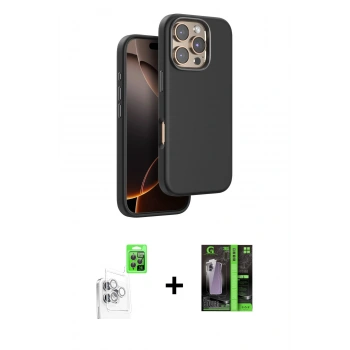 MARSİLYAN™- iPhone 16 Pro Kılıf Kutup Modern - Şeffaf 360 Full Body Arka Koruyucu + Raze Metal Kamera Lens - BZ
