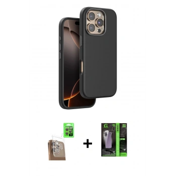 MARSİLYAN™- iPhone 16 Pro Kılıf Kutup Modern - Şeffaf 360 Full Body Arka Koruyucu + Raze Metal Kamera Lens - CLTM
