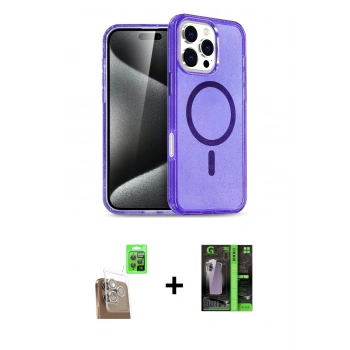 MARSİLYAN™- iPhone 16 Pro Kılıf Nova Asil Prime - Şeffaf 360 Full Body Arka Koruyucu + Raze Metal Kamera Lens - CLTM