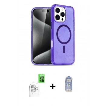 MARSİLYAN™- iPhone 16 Pro Kılıf Nova Asil Prime - Siyah Joko Magic 5D Cam + Raze Metal Kamera Lens - BZ