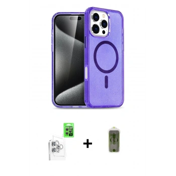 MARSİLYAN™- iPhone 16 Pro Kılıf Nova Asil Prime - Siyah Joko Magic 5D Hayalet Cam + Raze Metal Kamera Lens - BZ