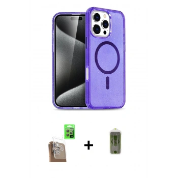 MARSİLYAN™- iPhone 16 Pro Kılıf Nova Asil Prime - Siyah Joko Magic 5D Hayalet Cam + Raze Metal Kamera Lens - CLTM