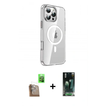 MARSİLYAN™- iPhone 16 Pro Kılıf Nova Doku - Siyah 360 Mat Full Body Arka Koruyucu + Raze Metal Kamera Lens - CLTM