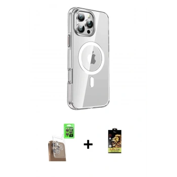 MARSİLYAN™- iPhone 16 Pro Kılıf Nova Doku - Siyah Buffer Cam Ekran Koruyucu + Raze Metal Kamera Lens - CLTM