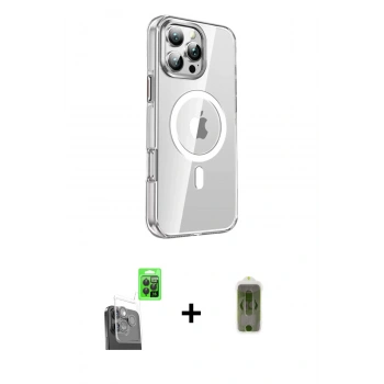 MARSİLYAN™- iPhone 16 Pro Kılıf Nova Doku - Siyah Joko Magic 5D Hayalet Cam + Raze Metal Kamera Lens - SH