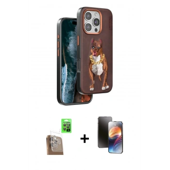 MARSİLYAN™- iPhone 16 Pro Kılıf Nova Form Koleksiyonu - Siyah 3D Antistatik Mat Seramik Nano Ekran Koruyucu + Raze Metal Kamera Lens - CLTM