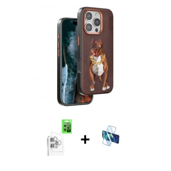 MARSİLYAN™- iPhone 16 Pro Kılıf Nova Form Koleksiyonu - Siyah 3D Antistatik Seramik Nano Ekran Koruyucu + Raze Metal Kamera Lens - BZ