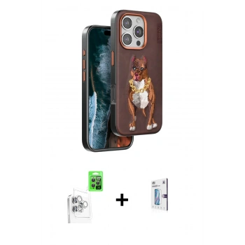 MARSİLYAN™- iPhone 16 Pro Kılıf Nova Form Koleksiyonu - Siyah Bilvis 0.18mm Plus Cam Ekran Koruyucu + Raze Metal Kamera Lens - BZ
