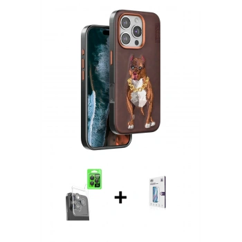 MARSİLYAN™- iPhone 16 Pro Kılıf Nova Form Koleksiyonu - Siyah Bilvis 0.18mm Plus Cam Ekran Koruyucu + Raze Metal Kamera Lens - SH