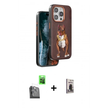 MARSİLYAN™- iPhone 16 Pro Kılıf Nova Form Koleksiyonu - Siyah Bilvis Hayalet Cam Ekran Koruyucu + Raze Metal Kamera Lens - SH