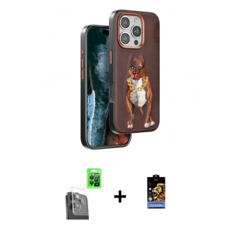 MARSİLYAN™- iPhone 16 Pro Kılıf Nova Form Koleksiyonu - Siyah Buffer Hayalet Cam Ekran Koruyucu + Raze Metal Kamera Lens - SH