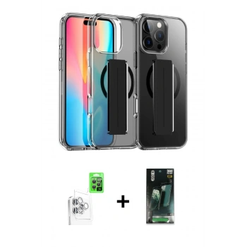 MARSİLYAN™- iPhone 16 Pro Kılıf Nova Işık Koleksiyonu - Siyah 360 Mat Full Body Arka Koruyucu + Raze Metal Kamera Lens - BZ