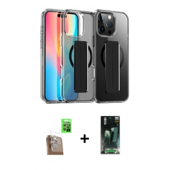 MARSİLYAN™- iPhone 16 Pro Kılıf Nova Işık Koleksiyonu - Siyah 360 Mat Full Body Arka Koruyucu + Raze Metal Kamera Lens - CLTM