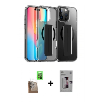 MARSİLYAN™- iPhone 16 Pro Kılıf Nova Işık Koleksiyonu - Siyah Bilvis 3D Mat Cam Ekran Koruyucu + Raze Metal Kamera Lens - CLTM