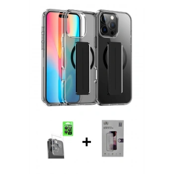 MARSİLYAN™- iPhone 16 Pro Kılıf Nova Işık Koleksiyonu - Siyah Bilvis 3D Mat Cam Ekran Koruyucu + Raze Metal Kamera Lens - SH