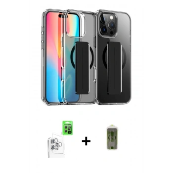 MARSİLYAN™- iPhone 16 Pro Kılıf Nova Işık Koleksiyonu - Siyah Joko Magic 5D Hayalet Cam + Raze Metal Kamera Lens - BZ