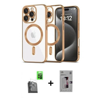 MARSİLYAN™- iPhone 16 Pro Kılıf Nova Işık Özel Seri - Siyah Bilvis 3D Mat Cam Ekran Koruyucu + Raze Metal Kamera Lens - SH