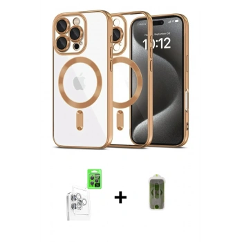 MARSİLYAN™- iPhone 16 Pro Kılıf Nova Işık Özel Seri - Siyah Joko Magic 5D Hayalet Cam + Raze Metal Kamera Lens - BZ