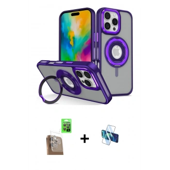 MARSİLYAN™- iPhone 16 Pro Kılıf Nova Minimal Serisi - Siyah 3D Antistatik Seramik Nano Ekran Koruyucu + Raze Metal Kamera Lens - CLTM