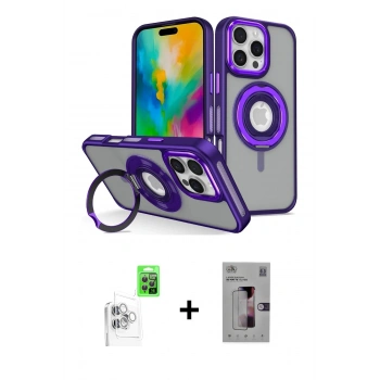 MARSİLYAN™- iPhone 16 Pro Kılıf Nova Minimal Serisi - Siyah Bilvis 3D Mat Cam Ekran Koruyucu + Raze Metal Kamera Lens - BZ