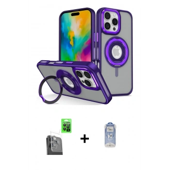 MARSİLYAN™- iPhone 16 Pro Kılıf Nova Minimal Serisi - Siyah Joko Magic 5D Cam + Raze Metal Kamera Lens - SH