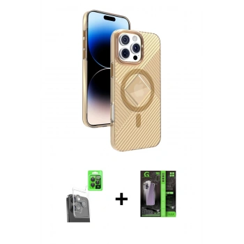 MARSİLYAN™- iPhone 16 Pro Kılıf Nova Modern Prime - Şeffaf 360 Full Body Arka Koruyucu + Raze Metal Kamera Lens - SH