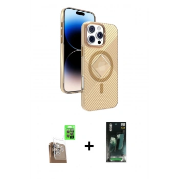 MARSİLYAN™- iPhone 16 Pro Kılıf Nova Modern Prime - Siyah 360 Mat Full Body Arka Koruyucu + Raze Metal Kamera Lens - CLTM