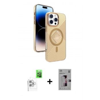 MARSİLYAN™- iPhone 16 Pro Kılıf Nova Modern Prime - Siyah Bilvis 3D Mat Cam Ekran Koruyucu + Raze Metal Kamera Lens - BZ