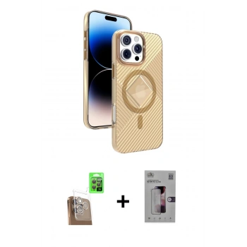 MARSİLYAN™- iPhone 16 Pro Kılıf Nova Modern Prime - Siyah Bilvis 3D Mat Cam Ekran Koruyucu + Raze Metal Kamera Lens - CLTM