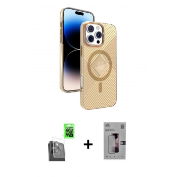 MARSİLYAN™- iPhone 16 Pro Kılıf Nova Modern Prime - Siyah Bilvis 3D Mat Cam Ekran Koruyucu + Raze Metal Kamera Lens - SH
