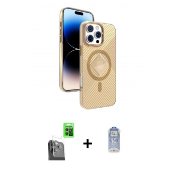 MARSİLYAN™- iPhone 16 Pro Kılıf Nova Modern Prime - Siyah Joko Magic 5D Cam + Raze Metal Kamera Lens - SH