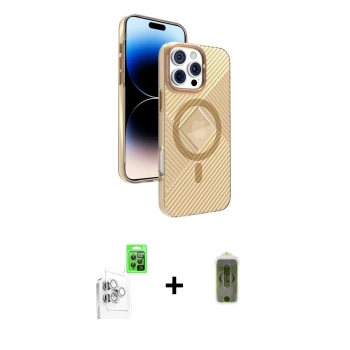 MARSİLYAN™- iPhone 16 Pro Kılıf Nova Modern Prime - Siyah Joko Magic 5D Hayalet Cam + Raze Metal Kamera Lens - BZ