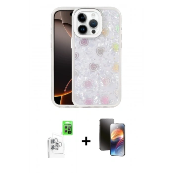 MARSİLYAN™- iPhone 16 Pro Kılıf Odak Prime - Siyah 3D Antistatik Mat Seramik Nano Ekran Koruyucu + Raze Metal Kamera Lens - BZ