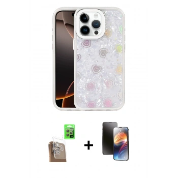 MARSİLYAN™- iPhone 16 Pro Kılıf Odak Prime - Siyah 3D Antistatik Mat Seramik Nano Ekran Koruyucu + Raze Metal Kamera Lens - CLTM