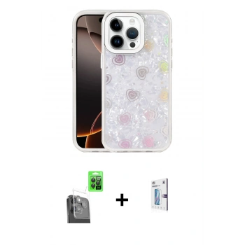 MARSİLYAN™- iPhone 16 Pro Kılıf Odak Prime - Siyah Bilvis 0.18mm Plus Cam Ekran Koruyucu + Raze Metal Kamera Lens - SH