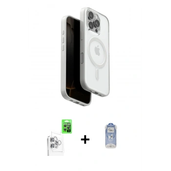MARSİLYAN™- iPhone 16 Pro Kılıf Pusula Form Serisi - Siyah Joko Magic 5D Cam + Raze Metal Kamera Lens - BZ