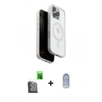 MARSİLYAN™- iPhone 16 Pro Kılıf Pusula Form Serisi - Siyah Joko Magic 5D Cam + Raze Metal Kamera Lens - SH
