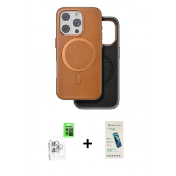 MARSİLYAN™- iPhone 16 Pro Kılıf Pusula Işık Koleksiyonu - Şeffaf Pasifik Cam Ekran Koruyucu + Raze Metal Kamera Lens - BZ