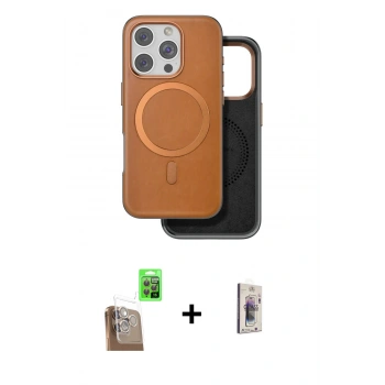 MARSİLYAN™- iPhone 16 Pro Kılıf Pusula Işık Koleksiyonu - Siyah Bilvis 3D Cam Ekran Koruyucu + Raze Metal Kamera Lens - CLTM