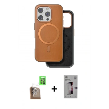 MARSİLYAN™- iPhone 16 Pro Kılıf Pusula Işık Koleksiyonu - Siyah Bilvis 3D Mat Cam Ekran Koruyucu + Raze Metal Kamera Lens - CLTM