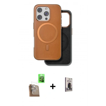 MARSİLYAN™- iPhone 16 Pro Kılıf Pusula Işık Koleksiyonu - Siyah Bilvis Hayalet Cam Ekran Koruyucu + Raze Metal Kamera Lens - CLTM