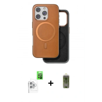 MARSİLYAN™- iPhone 16 Pro Kılıf Pusula Işık Koleksiyonu - Siyah Joko Magic 5D Hayalet Cam + Raze Metal Kamera Lens - BZ